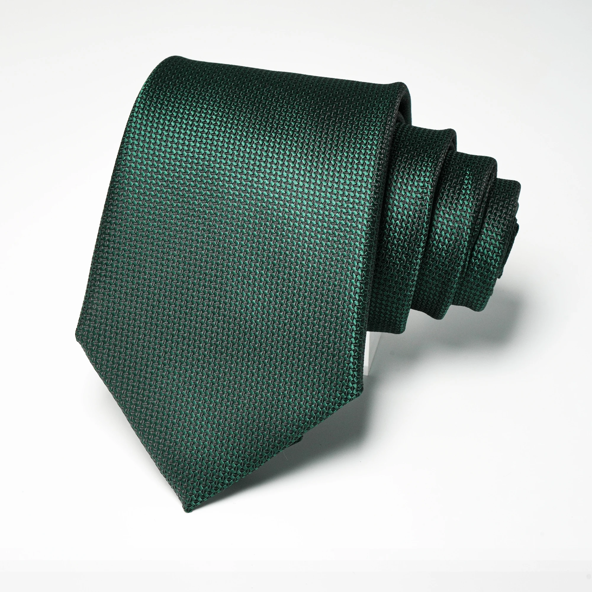 Einfarbige, bestickte Krawatte, 8 cm, Seidenmischung, weich, hochwertig, formell, für Business, Hochzeit, Party, Alltag, für Herren, Gentleman – Detail 5