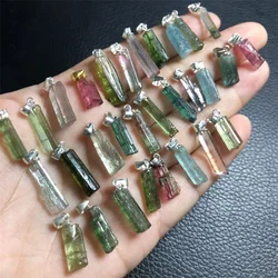 Natural Raw Tourmaline Pendant Jewelry For Women Man Healing Crystal Beads Energy Stone Reiki Gemstone 1PCS