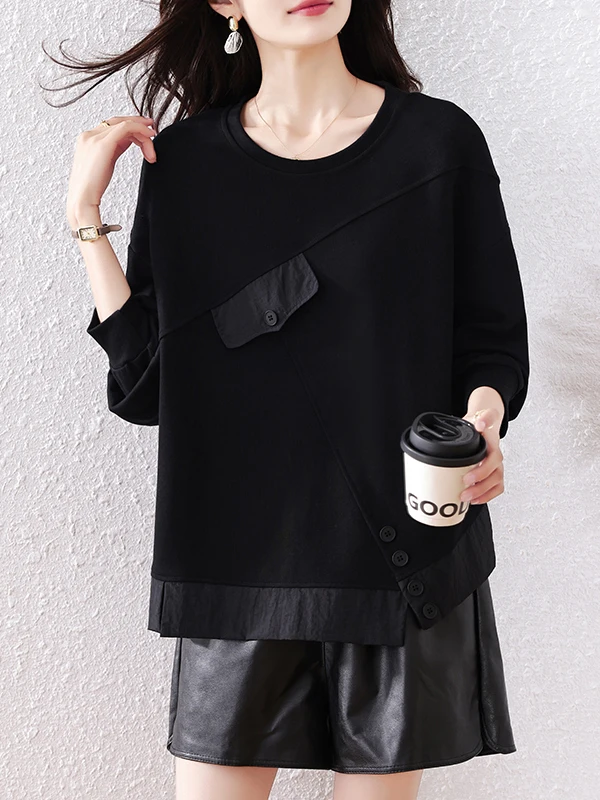 Faionable بسيط Sle المرأة البلوز الخريف وصول جديد زائد حجم تنوعا تي شيرت كامل عالية الخصر مادة الكتان طويلة...