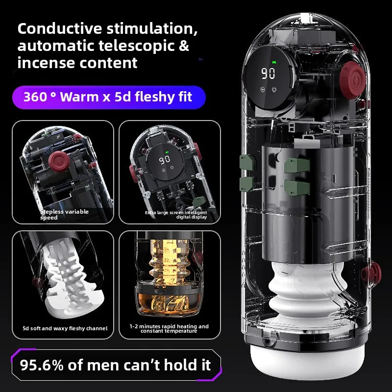 Producto telescópico del dispositivo del entrenamiento del pene del calentamiento de la vibración de la botella del avión de la cápsula espacial