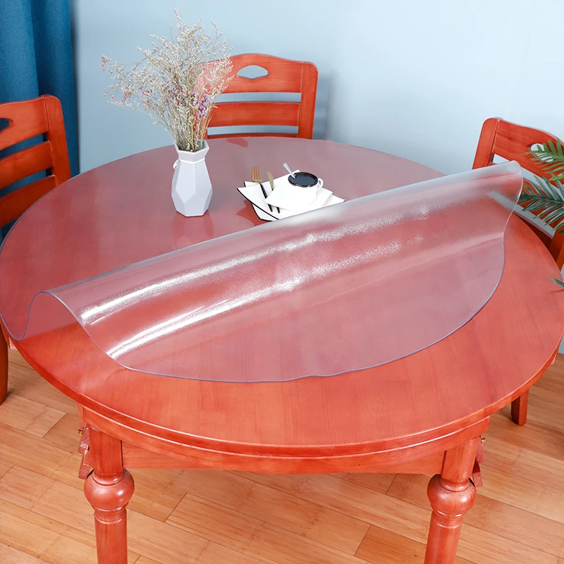 

Матовая круглая скатерть из ПВХ 125 см, 128 см, 135 см, водонепроницаемая, маслостойкая, защитная накладка на стол, чехол для мебели, мягкая матовая подкладка для стола