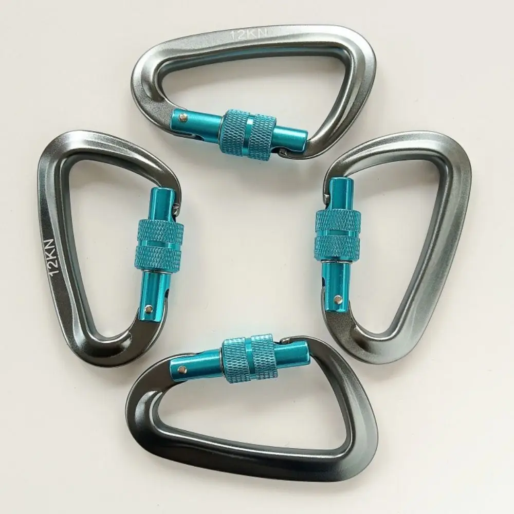12KN Professional Safety Carabiner 48*80mm Mountaineering Protective Equipment Aluminum Climbing Buckle 6 Colors Security Lock