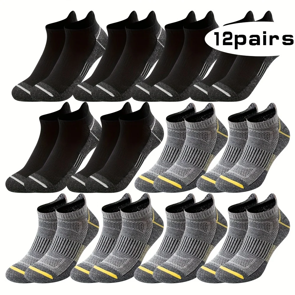 12 pairs of men's boat socks socks Breathable sports running socks