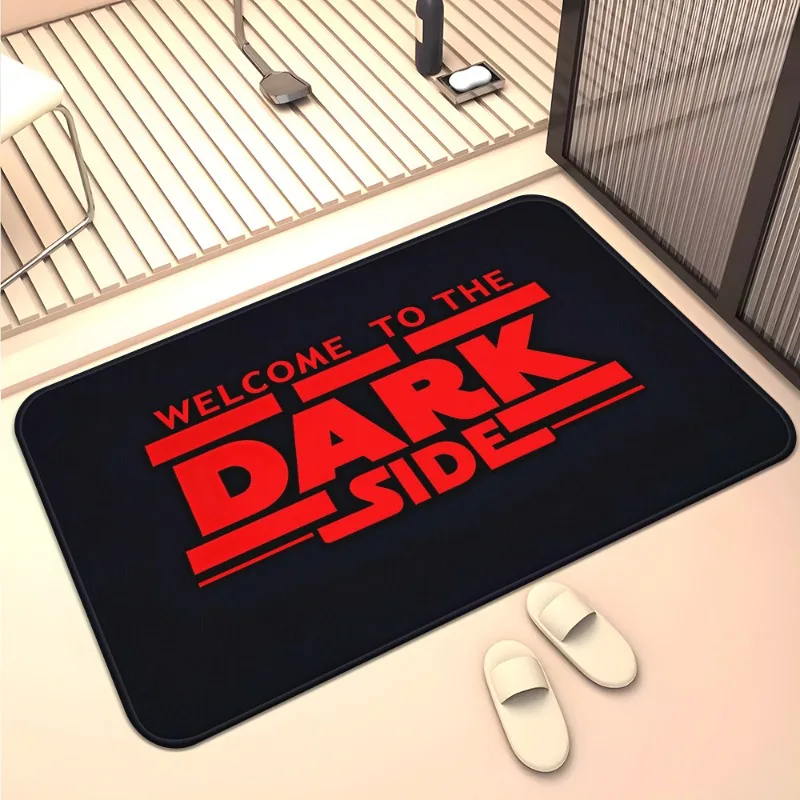 Welcome To Dark Side Floor Mat-Non-slip, Crystal Fleece Floor Mat for High Flow Areas, Indoor and Outdoor Decor-Easy