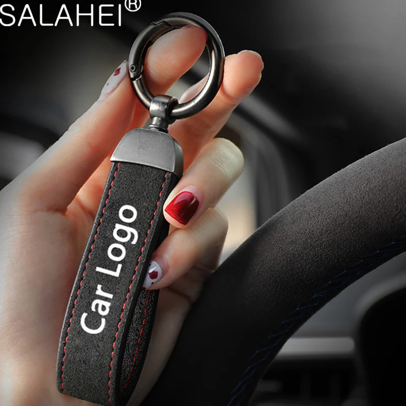 High-Grade Suede Car Key Chains Anti-Lost Clasp Keyring For Toyota GR GAZOO RACING Yaris Hilux Corolla Prius Avensis Auris Rav4