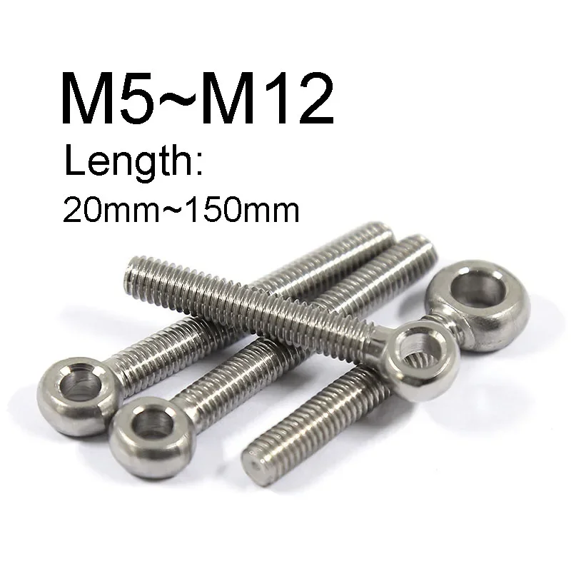 1~2PCS Movable Joint Bolts M5M6 M8 M10 M12 304 Stainless Steel Perforated Bolt Eyelet screw Live festival screws Length:20~150mm