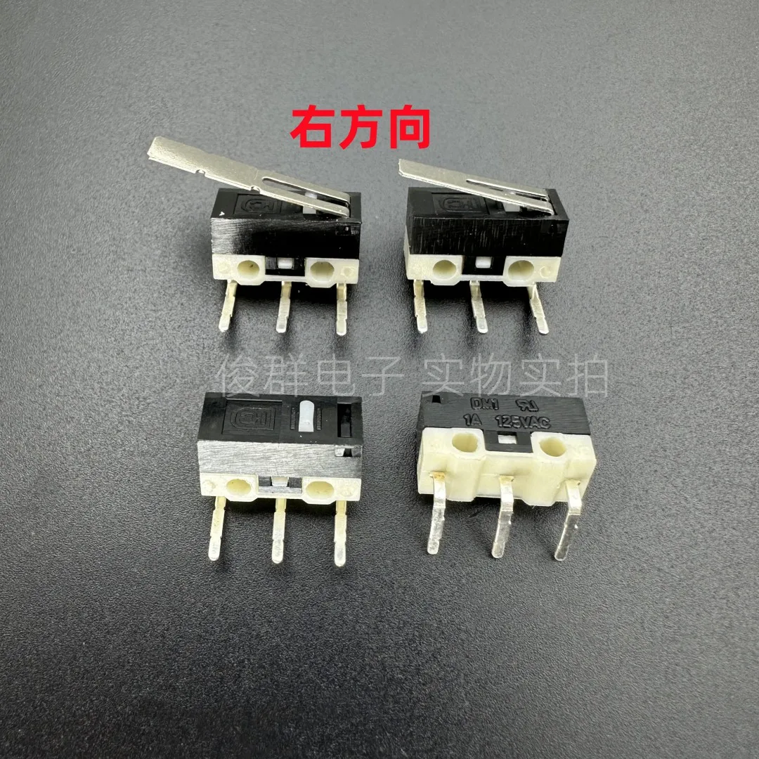 10pcs/Taiwan Mouse Micro Switch DM1 Travel Limit Detection Reset Horizontal 3 with Handle Bent 1A