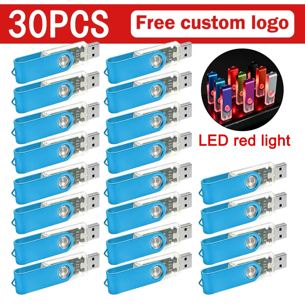 30pcs Wholesale Price Metal Usb 2.0 Flash Drive 4GB 8GB Usb Pendrive 64GB Memory Stick Free Custom Logo Waterproof U-disk