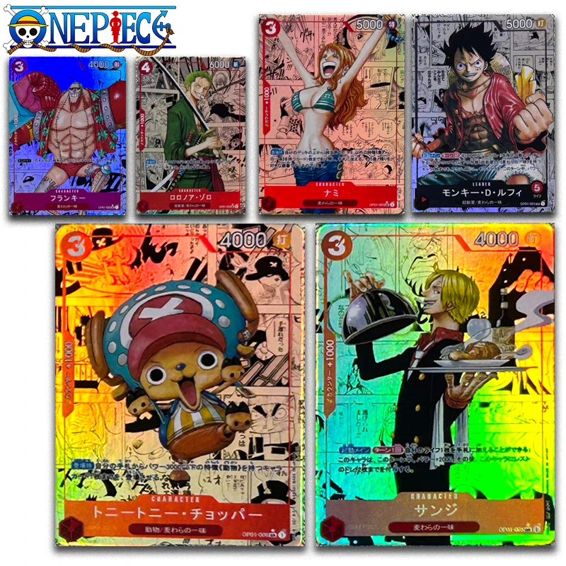 One Piece Card DIY Luffy Chopper Hancock Boys Anime Toys Collectible Colorful Shiny Gold Cards Christmas Birthday Presents