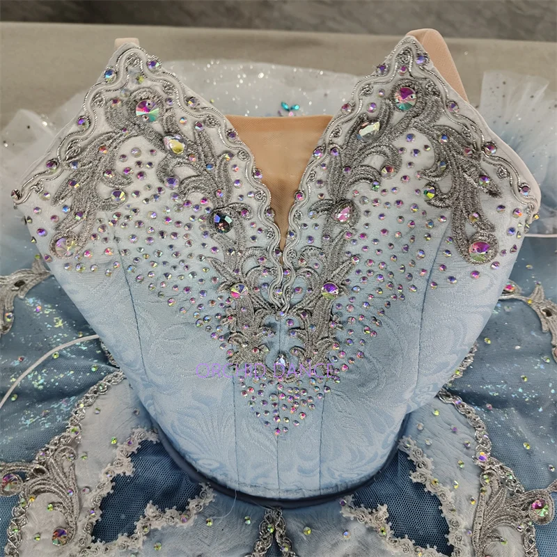 Costumi tutù di balletto classico blu giallo per bambini di alta qualità professionale da 9 o 12 strati di dimensioni personalizzate di colore personalizzato