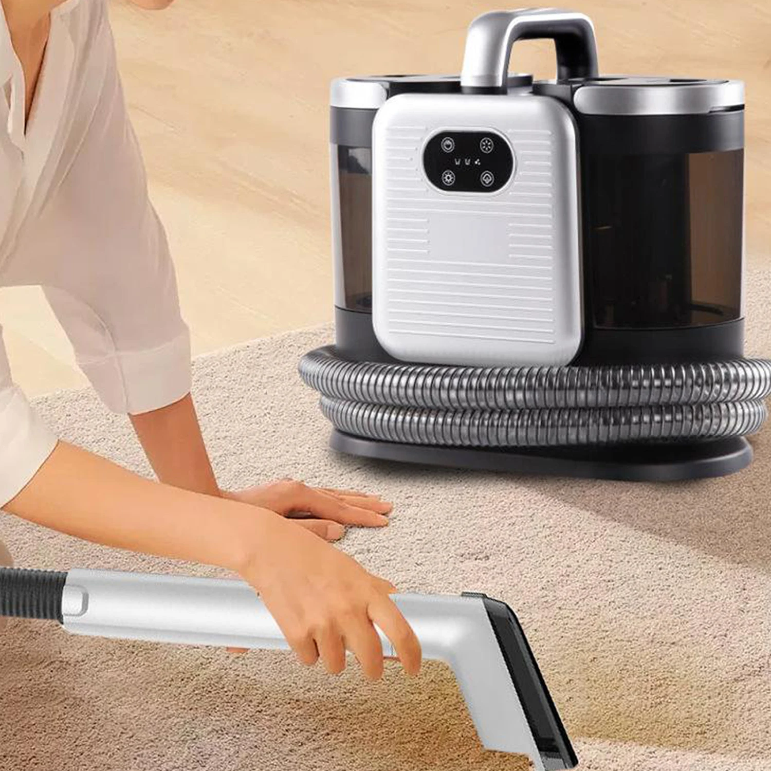 5m Corded Steam Spot Cleaner 1650W 15KPa Handheld Carpet Cleaner for Sofa Curtain Spray Suction Integrated Machine Clean Machine