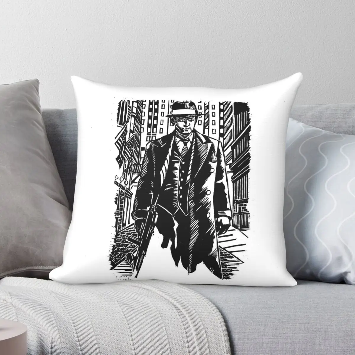 John Dillinger Real Gangster Pillowcase Polyester Linen Velvet Printed Zip Decor Pillow Case Room Cushion Cover