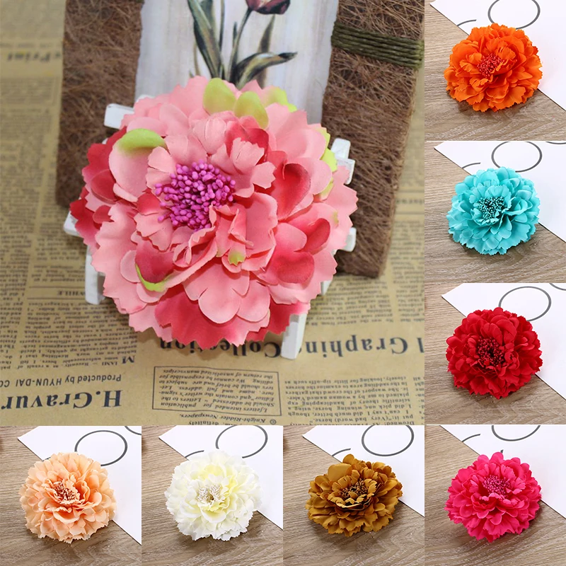 Big Artificial Flower Hairpins Bohemia Bridal Peony Flowers Hair Clips Holiday Beach Seaside Barrette Wedding Headwear Brooch