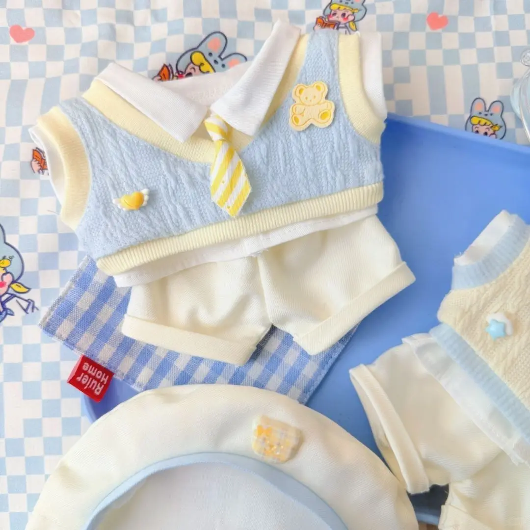 Хлопковая кукла в студенческом стиле, 20 см, детская одежда для мужчин и женщин, только детская одежда