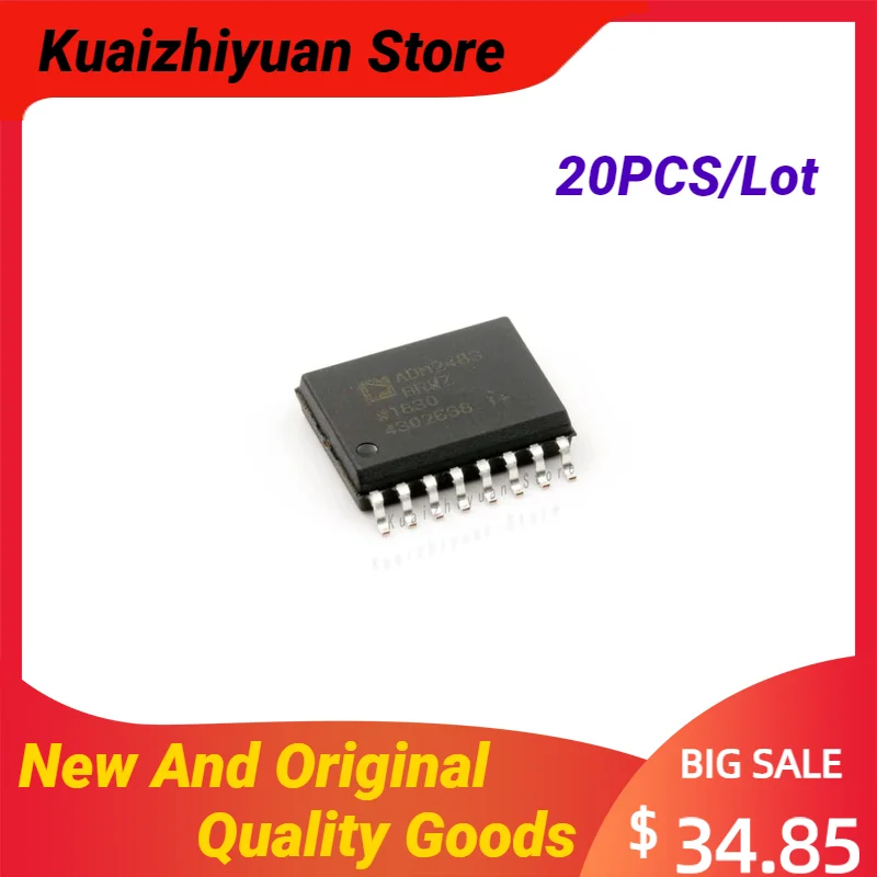 20PCS/Lot New And Original ADM2483BRW ADM2483BRWZ DGT ISO 2.5KV RS422/RS485 16SOIC SOP-16 Quality Goods