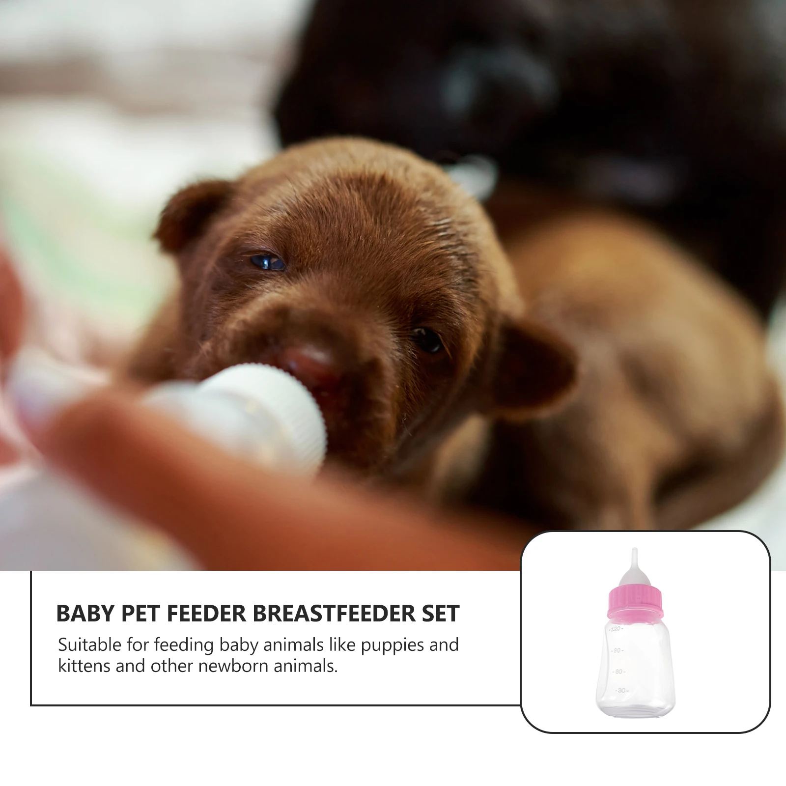 

120Ml Pet Nursing Bottle Cat Milk Feeder Kit For Puppies Kittens Feeding Supplies 1Set Plastic Nurser With Scale Puppy