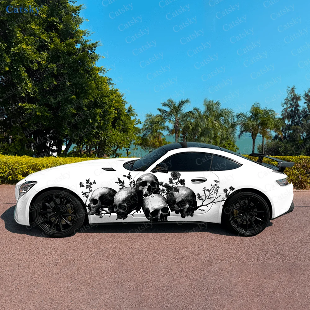 

Skulls Branch Dark Style Car Vinyl Wraps Decal Self-adhesive PVC Sticker Suitable for Trucks SUV Decor Auto Accessories Gift