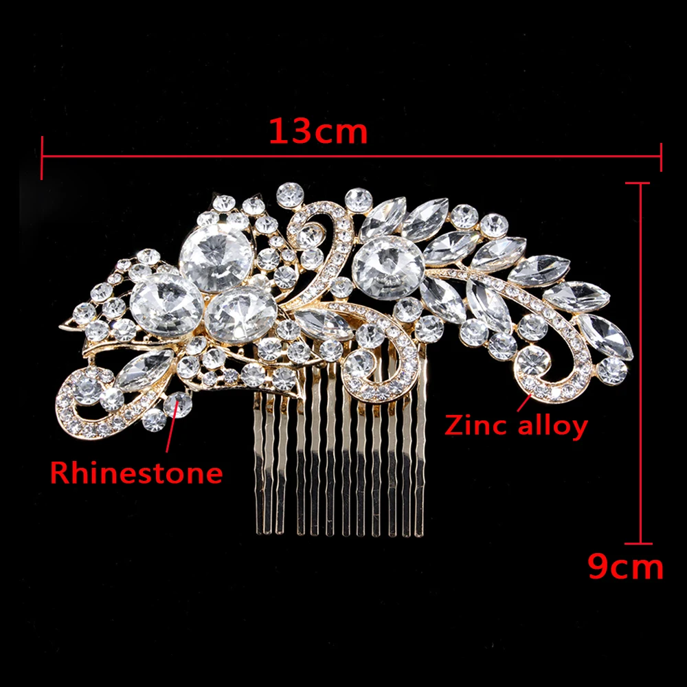 New Bridal Crystal Hair Combs Headpiece Jewelry Rhinestone Pearl Flowers Handmade Wedding Hair Accessories For Women Girls