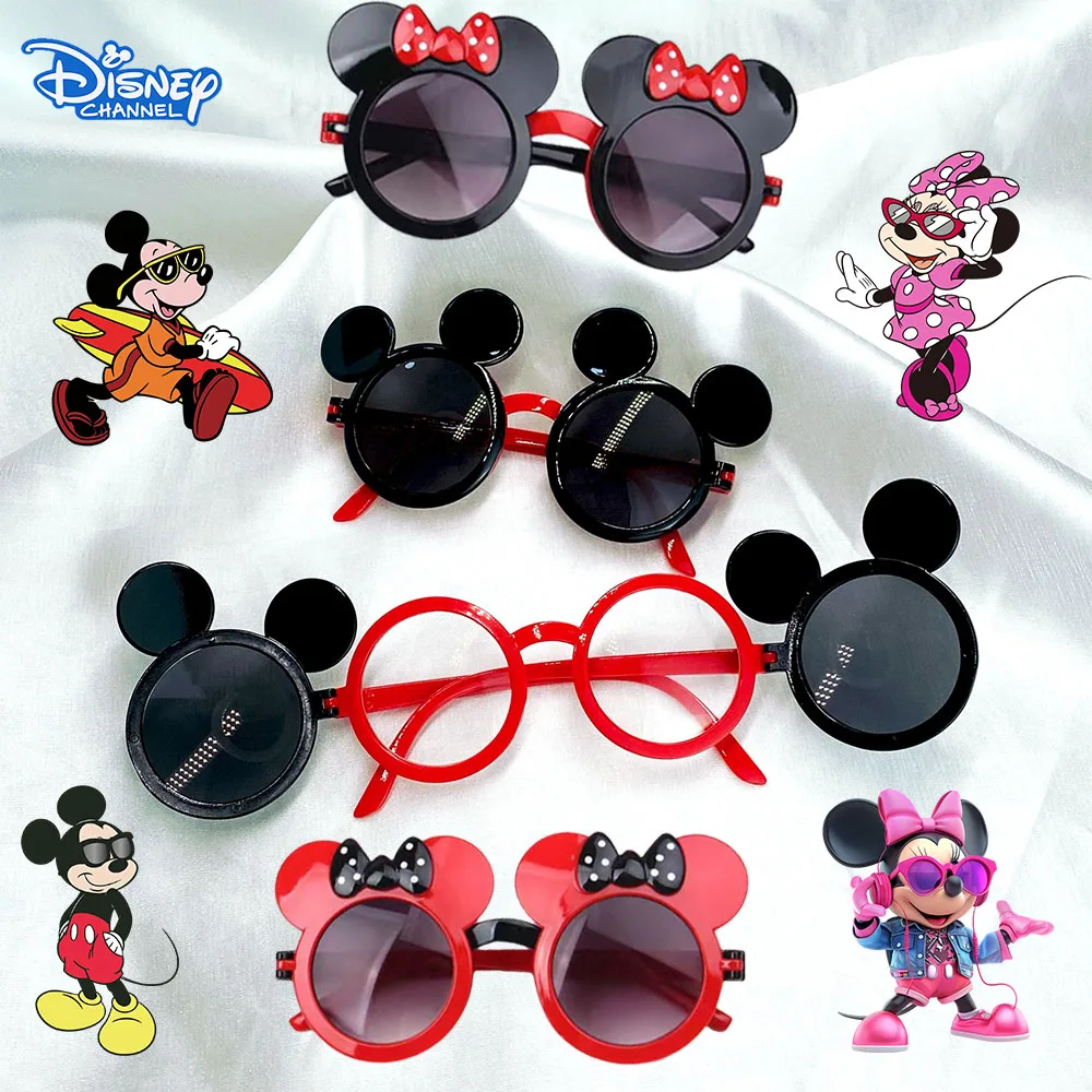 جديد ديزني أنيمي ميكي ماوس النظارات الشمسية Kawaii ميني النظارات الكرتون الأطفال الصيف الشمس فتاة صبي لعبة الهدايا #1
