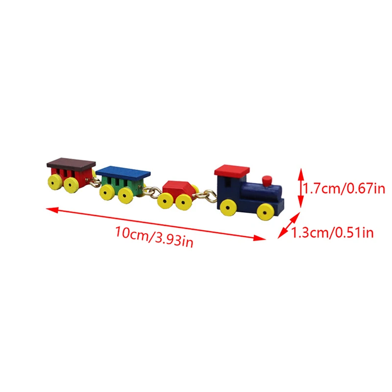 1/12 Dollhouse Miniature wood Train Ornament Home Model Doll House Scene Decor accessori bambini Pretend Play Toy