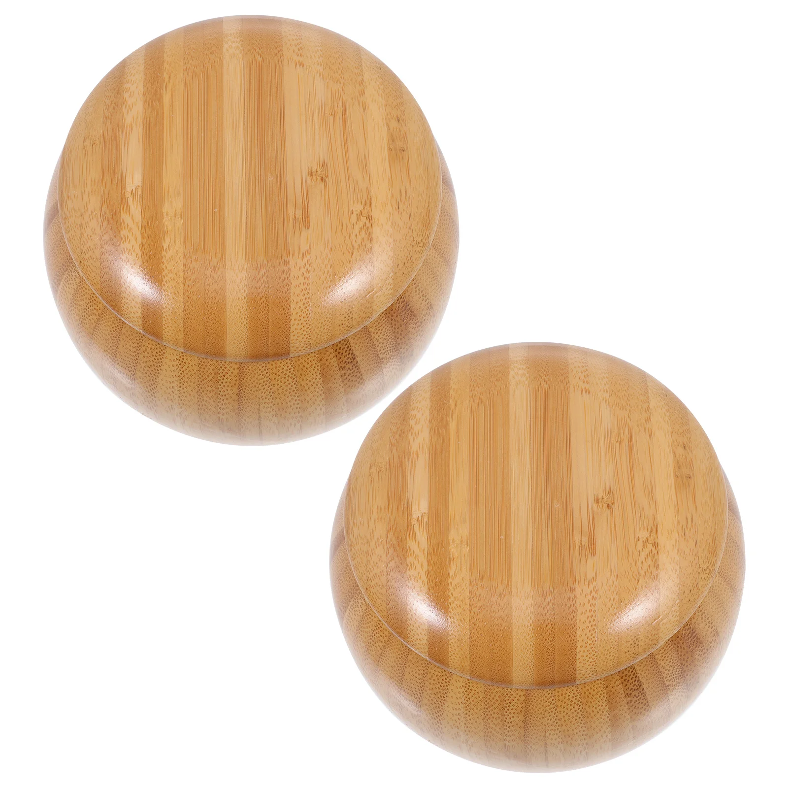 1 Pair Bamboo Craft Chess Boxes Compact Chess Pieces Storage Pots For Go Game Lidded Holder Container Small Rounded Jars Board