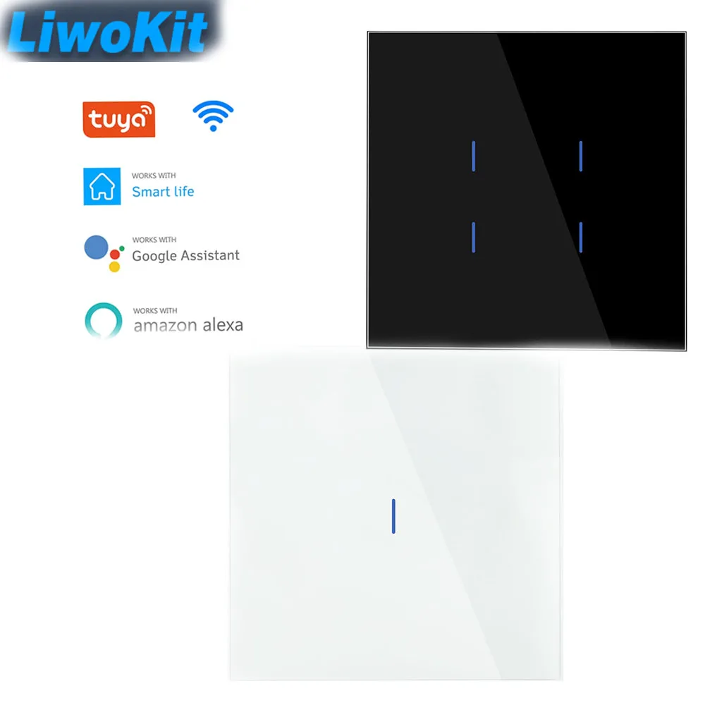 

Умные переключатели Tuya Wi-Fi EU 1/2/3/4Gang, сенсорный выключатель света, настенные сенсорные переключатели Smart Life для Alexa Google Home Alice110v-240 v