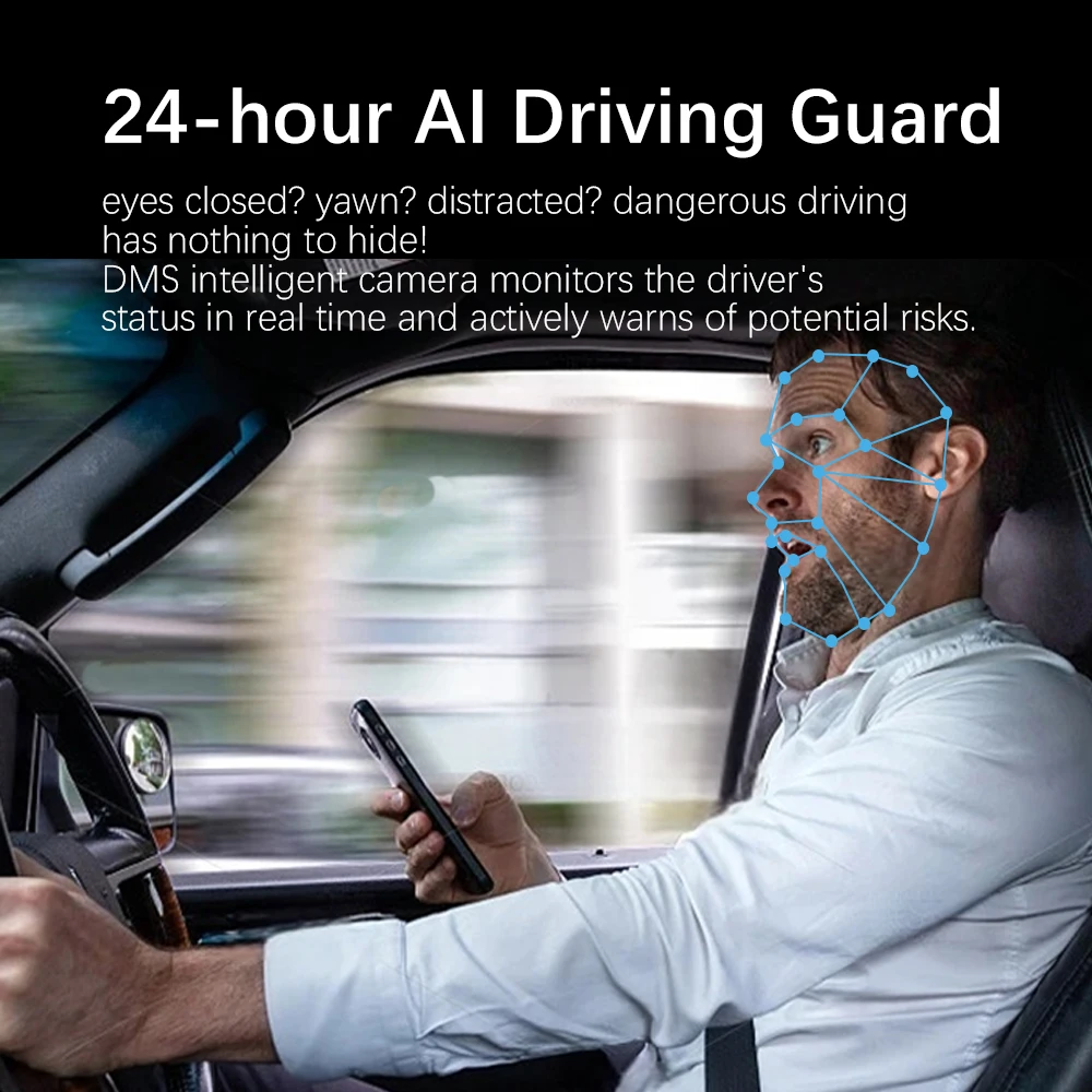 DMS AI asistente de conducción inteligente cámara de coche frontal AHD alerta de cansancio sistema de monitoreo de fatiga cámara de marcha atrás personalizada