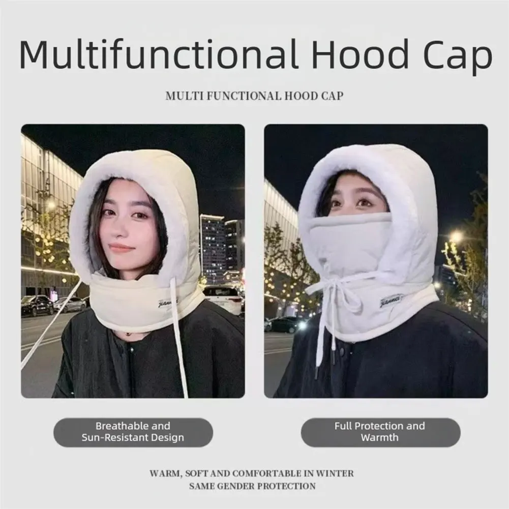قبعة حرارية سميكة مبطنة بالقطيفة مع قناع للوجه للرجال والنساء، قبعة شتوية بغطاء للرأس في الهواء الطلق مقاومة للرياح وركوب الدراجات والتزلج الرياضية #5