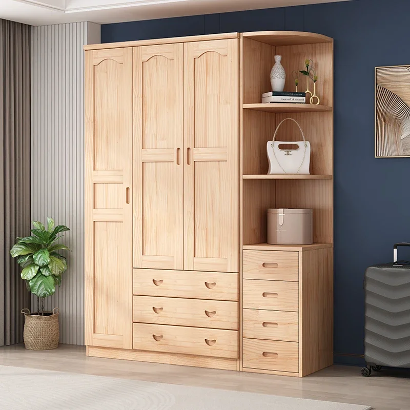 Luxury Bedroom Wood Wardrobe Queen Size Minimalist Cabinet Storage Wardrobes Shelf Drawers Armario Ropero Dormitorio Furniture