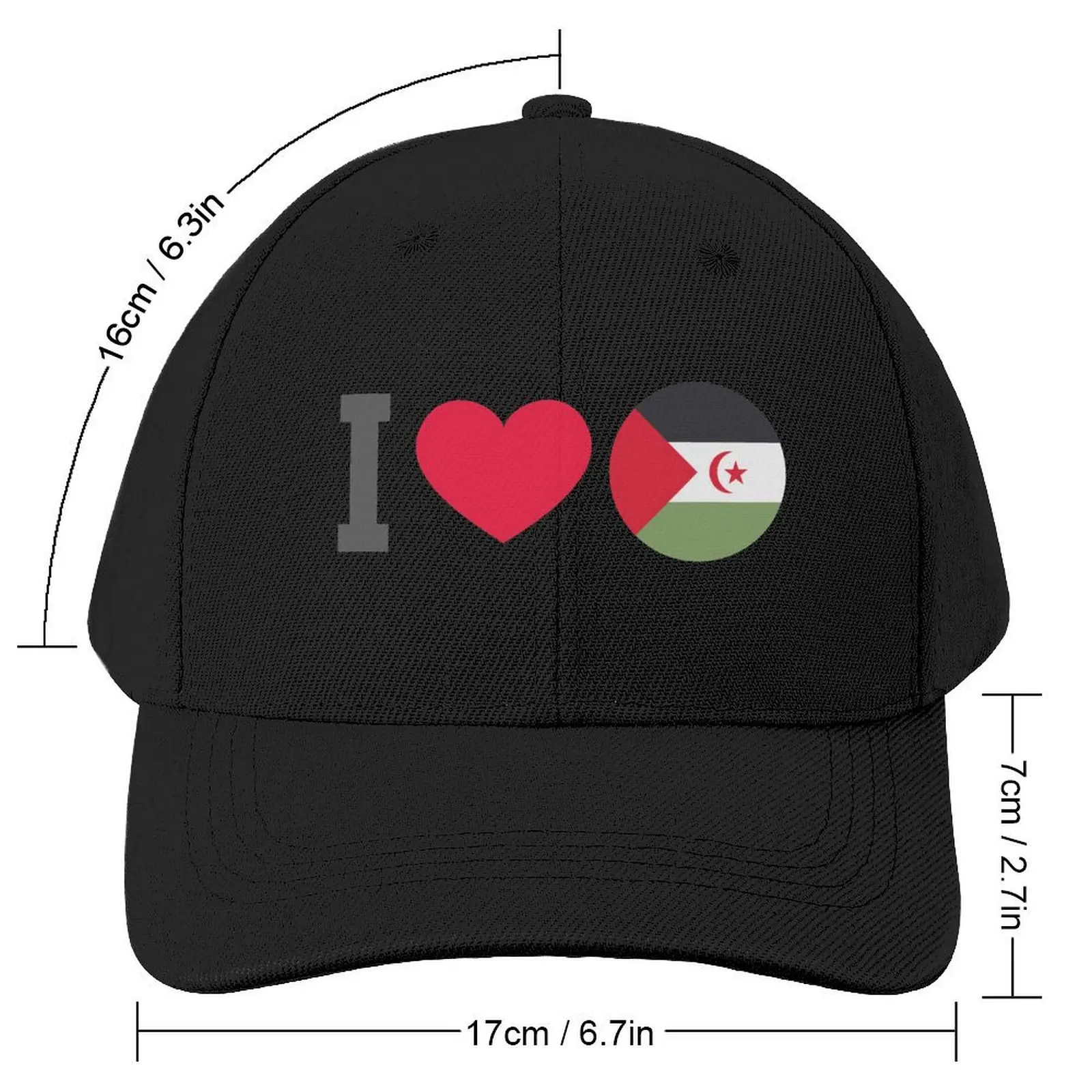 I heart Western Sahara flag design Baseball Cap Luxury Man Hat Snapback Cap Hood Hat Man Luxury Women's Beach Outlet Men's