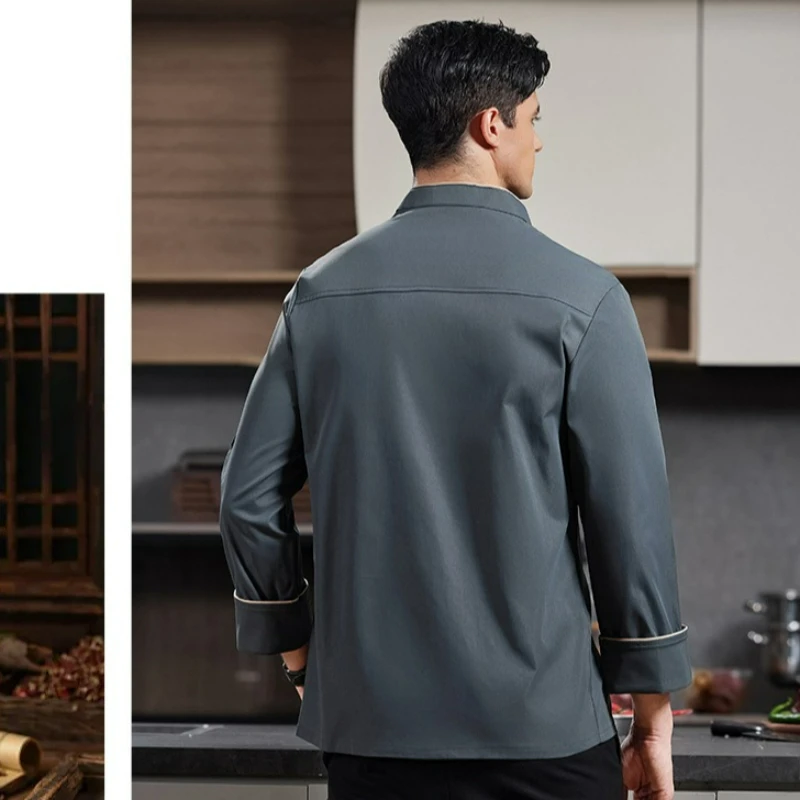 Manteau de Chef à manches longues pour hommes et femmes, nouveau Style, veste de cuisinier élastique pour cuisinières de Restaurant et cantines