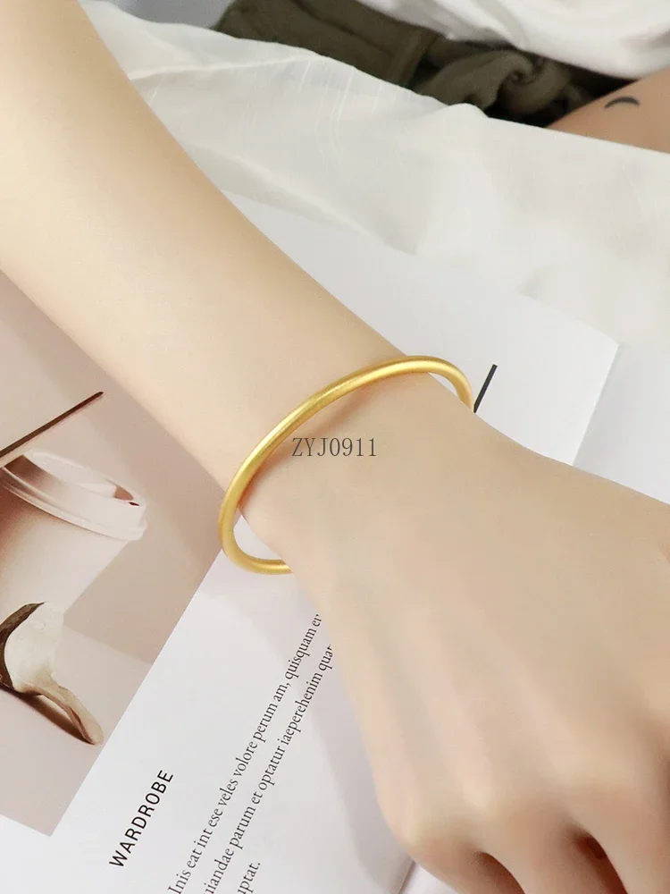 Простой браслет из песочного золота с самодисциплиной, женский браслет из титановой стали, легкий роскошный нишевый изысканный браслет серии Mori