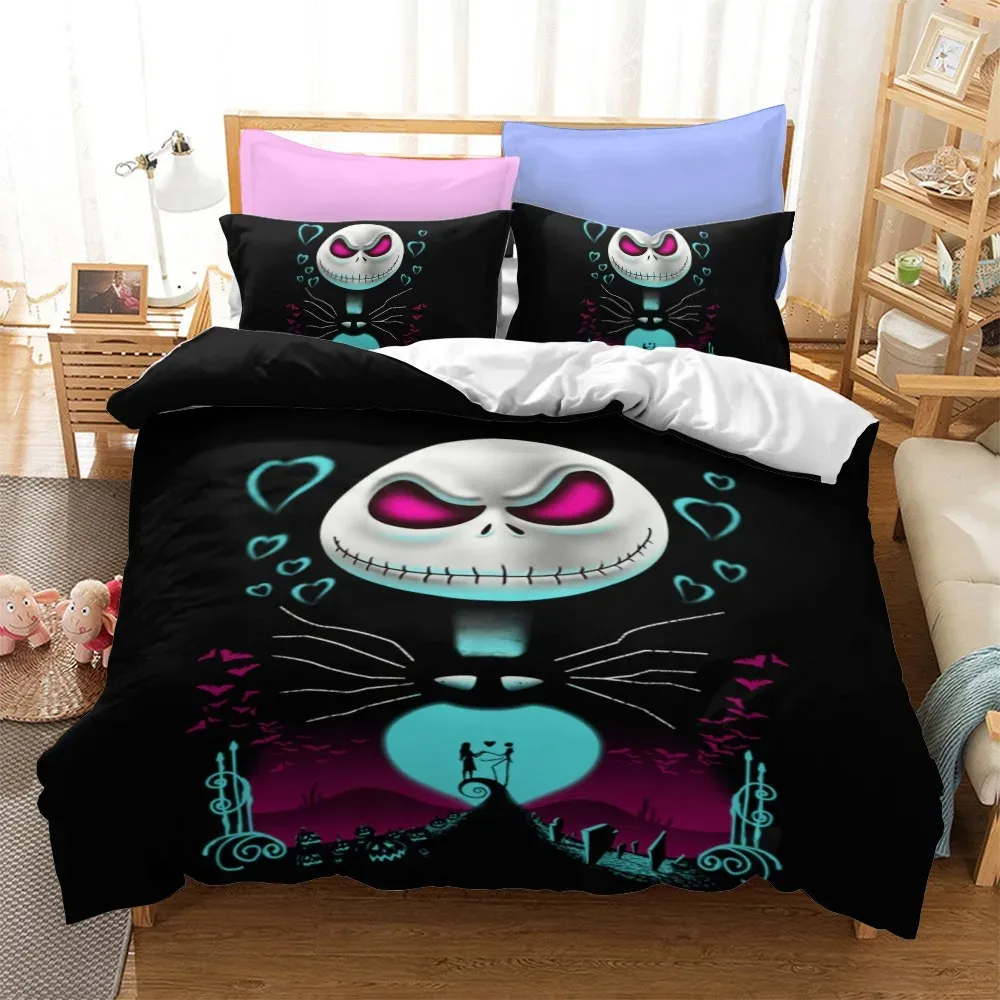 The Nightmare Before Christmas Bedding Set,Cartoon Quilt Cover,Bedroom Decor Queen King Size Bedding Set gift