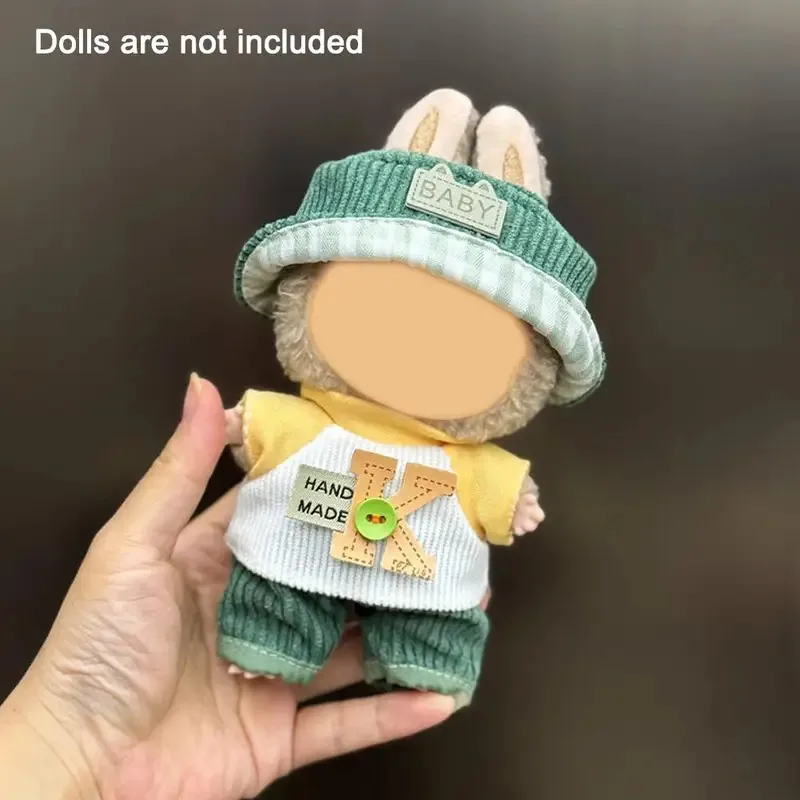 Kpop الرجعية الملابس مجموعة ل 17 سنتيمتر Labubu دمية صغيرة الملابس الزي اكسسوارات الترفيه الاتجاه تحت عنوان مجموعة هدية إكسسوارات دمي