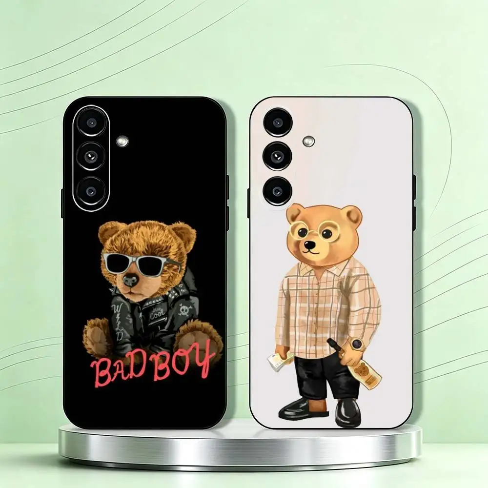 Baron Filou B-Bear Cool  Phone Case Black Silicone Soft For Samsung Galaxy A73,A72,A71,A70,A53,A52,A51 Gift