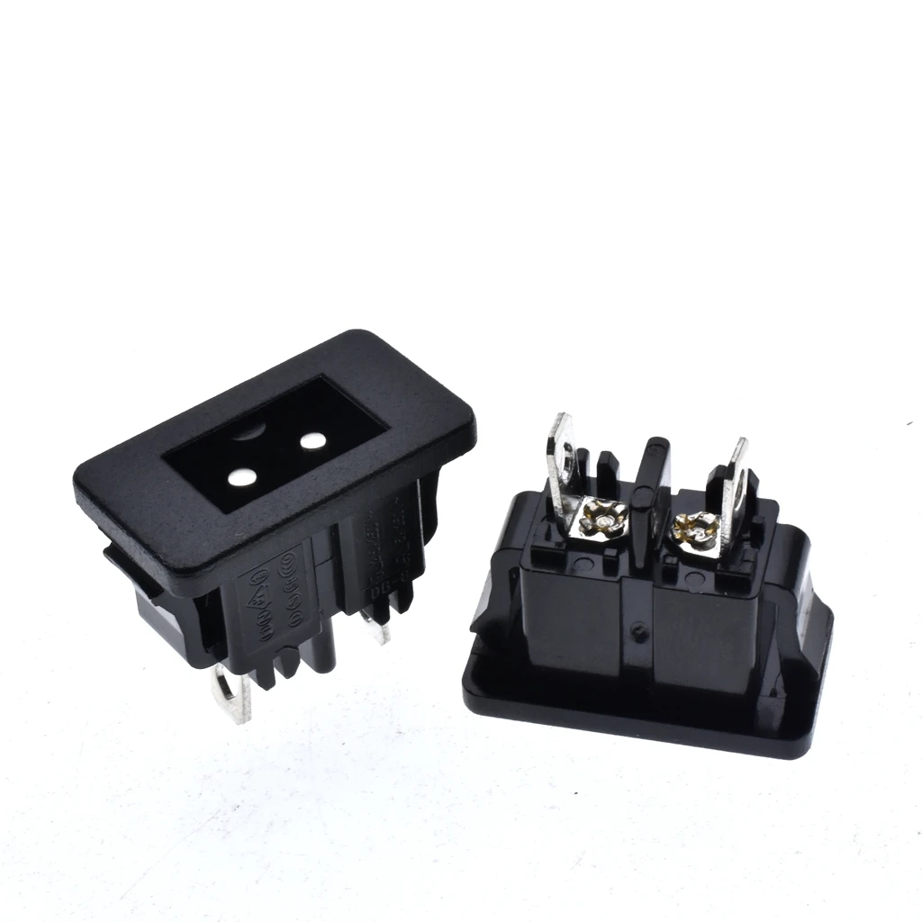 10Pcs/lot IEC320 C8 Firgure 8 Word Socket AC Power Outlet Connector 2Pin Male Plug Power Socket Connector AC 250V 2.5A