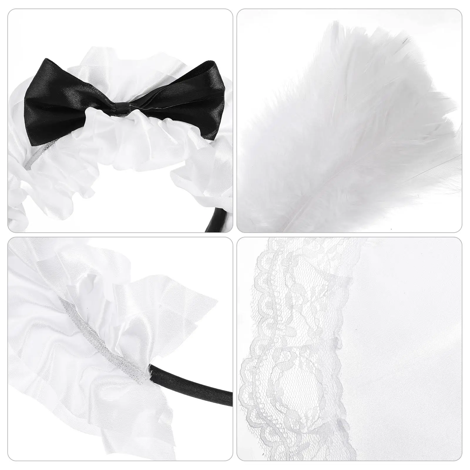 Apron Maid Dress up Headband Cosplay Costumes Girl Anime Head Band Plumage Duster Props Cleaning Lady Costume Accessories
