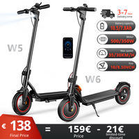 W5/W6 Electric Scooters 8.5/10 inch 350/500W 36V7.8Ah 30/35km/h 30+Range e-Scooter APP Control Urban commuter electric scooter