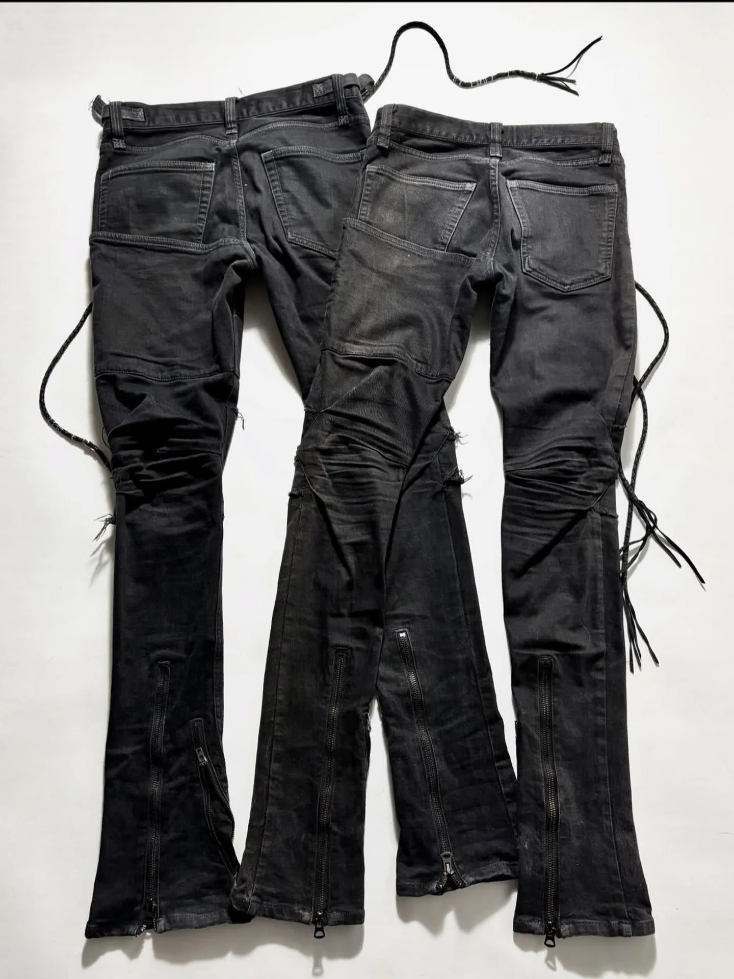 High Waist Micro Flare Denim Jeans with Belt Washed Effect Youth Spring Season Non Deformable IFSIXWASNINE Visual Series
