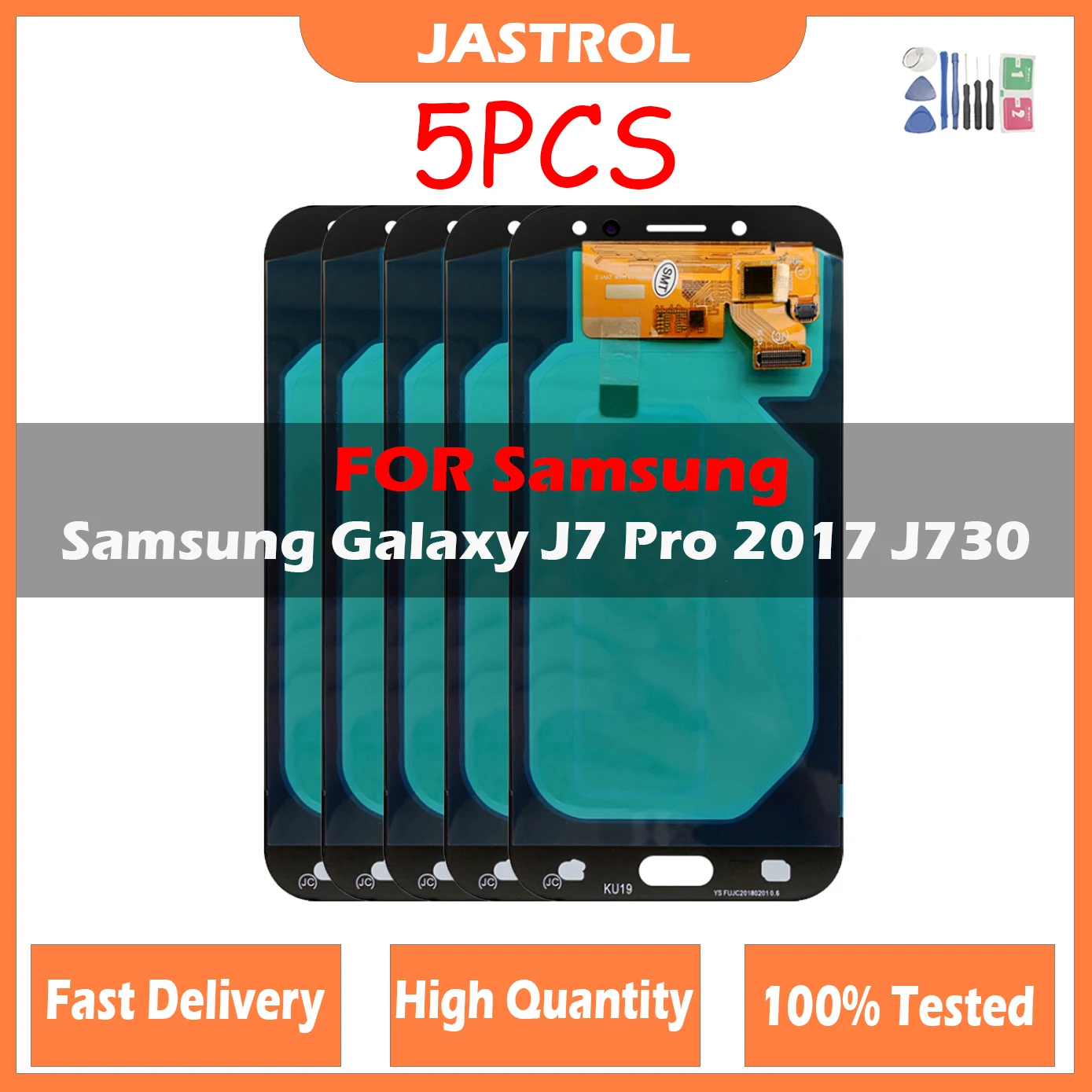 

5 шт./партия, ЖК-дисплей Amoled для Samsung J730, ЖК-дисплей для Samsung Galaxy J7 Pro 2017, ЖК-дисплей, экран с дигитайзером в сборе J730F SM-J730FM