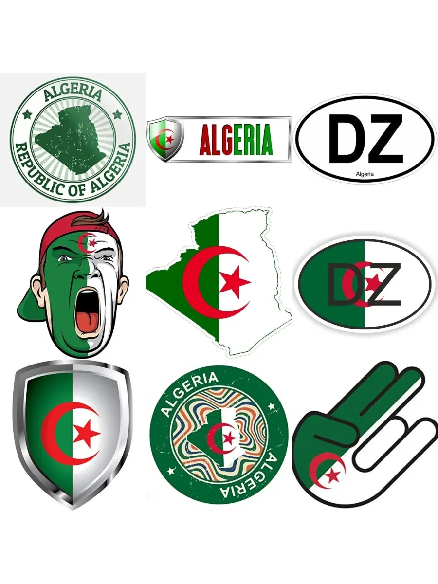AliExpress NONE DZ Algeria Flag Map Emblem Creative Stickers for Car Motorcycle Bicycle Helmet Window Fridge Wall Decoration Accessories