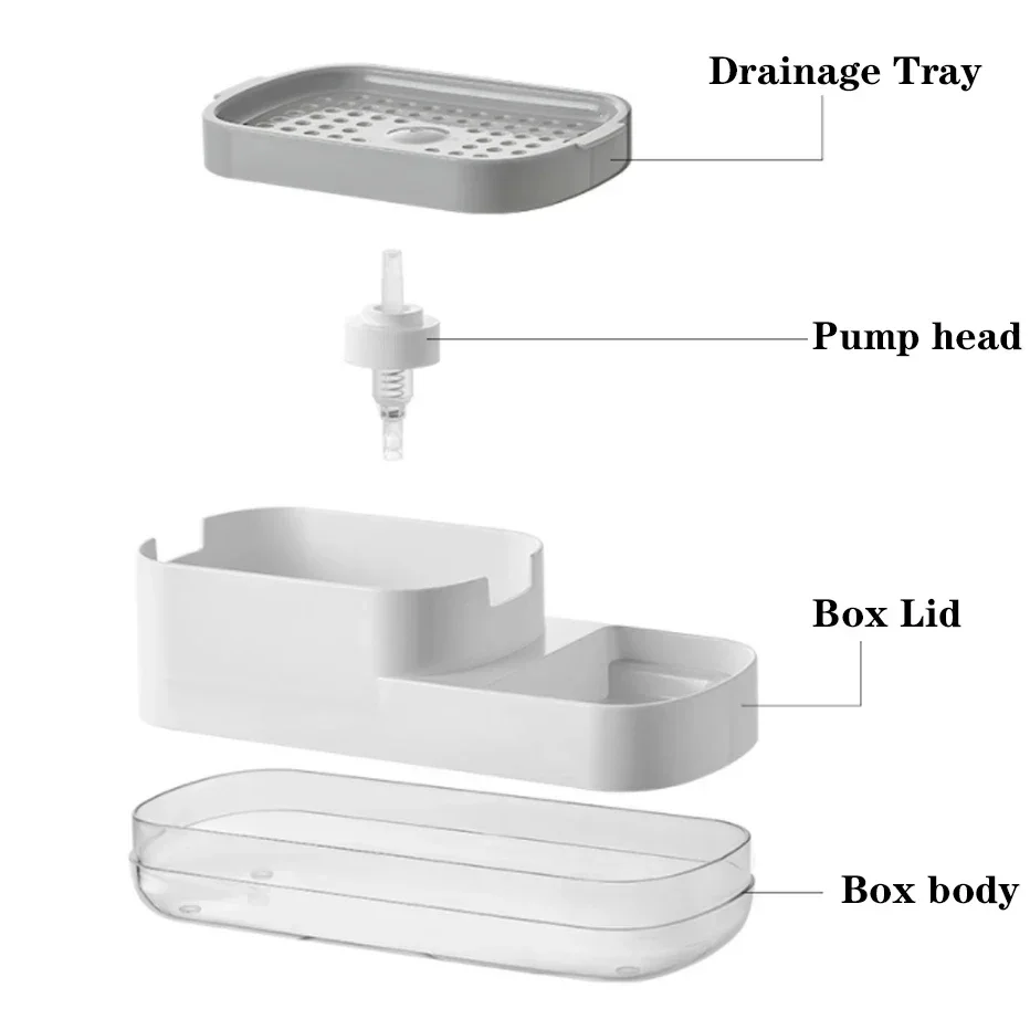 Soap Dispenser Bottle Automatic Liquid Soap Dispenser Kitchen Sponge Brush Storage Box Manual Soap Dispenser New