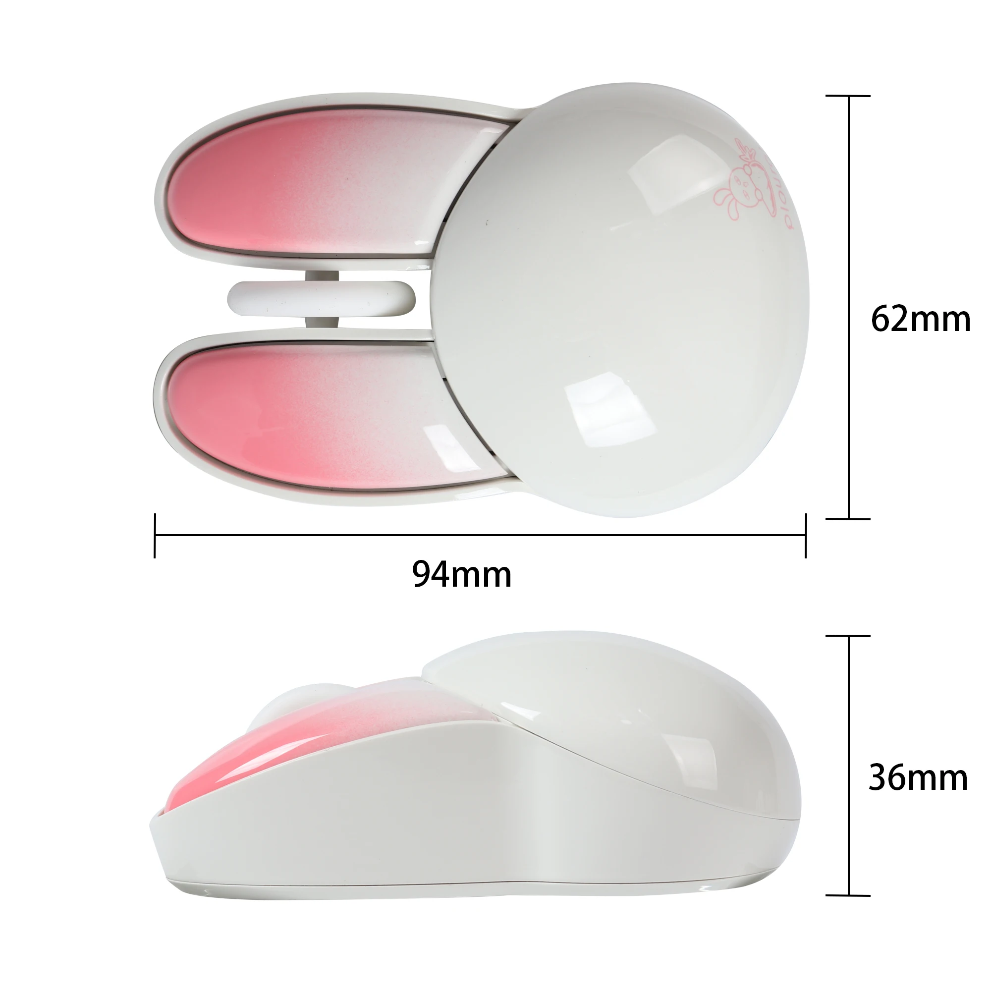 Rabbit Ear Mouse Wirelesss 2.4G Bluetooth Dual-mode Mause Mini Portable Mute Button Cute Pink Girl Mice Office Use PC Study