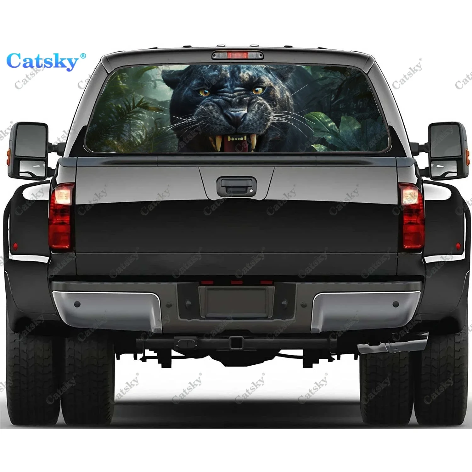 

Galaxy Panther Digital Art Rear Window Decal Fit Pickup,Truck,Car Universal See Through Perforated Back Window Vinyl Sticker