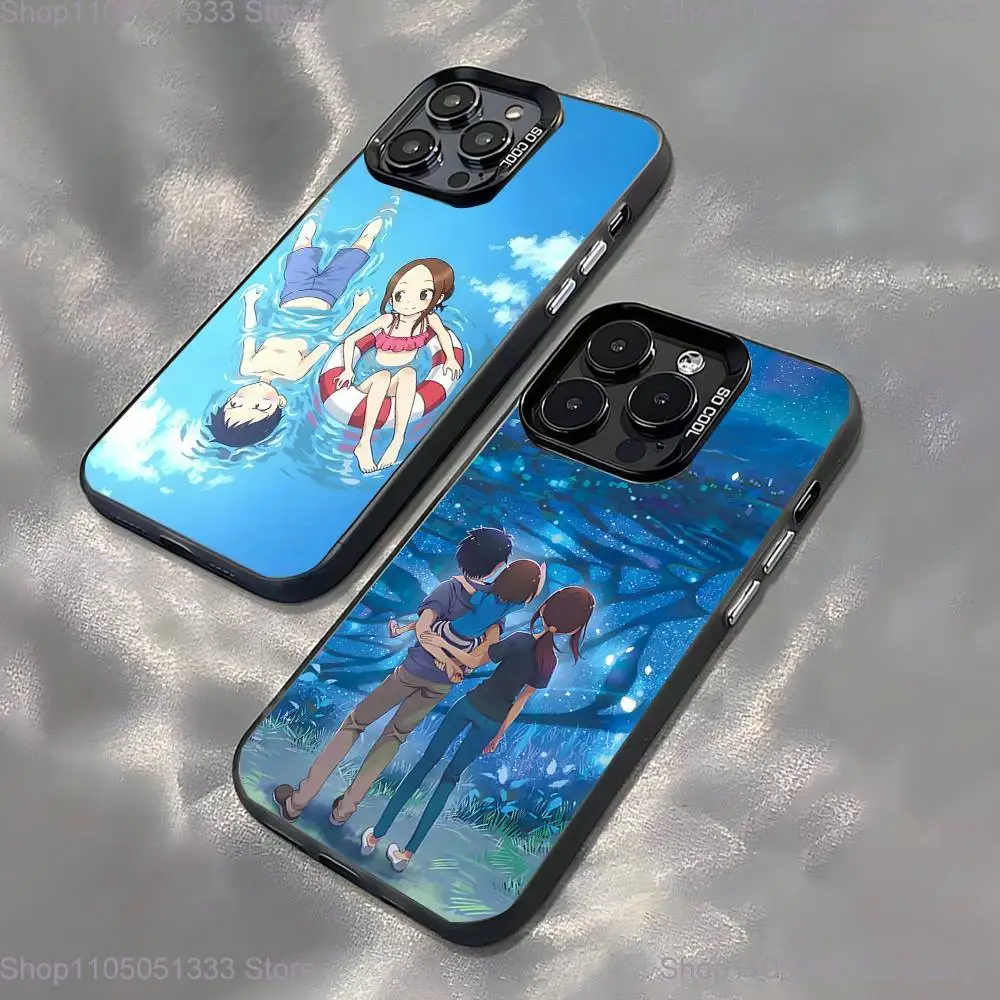 

Karakai Jozu NO Takagi SAN Phone Case For iPhone 16,15,14,13,12,11,Pro,XS,Max,Plus,Mini,SE Black Candy Matte Shockproof Cover