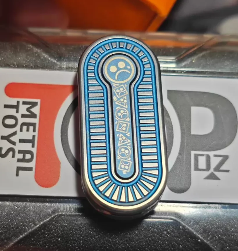 Used EDC DZ Titanium Blue Topf Fidget Slider Decompression Toy