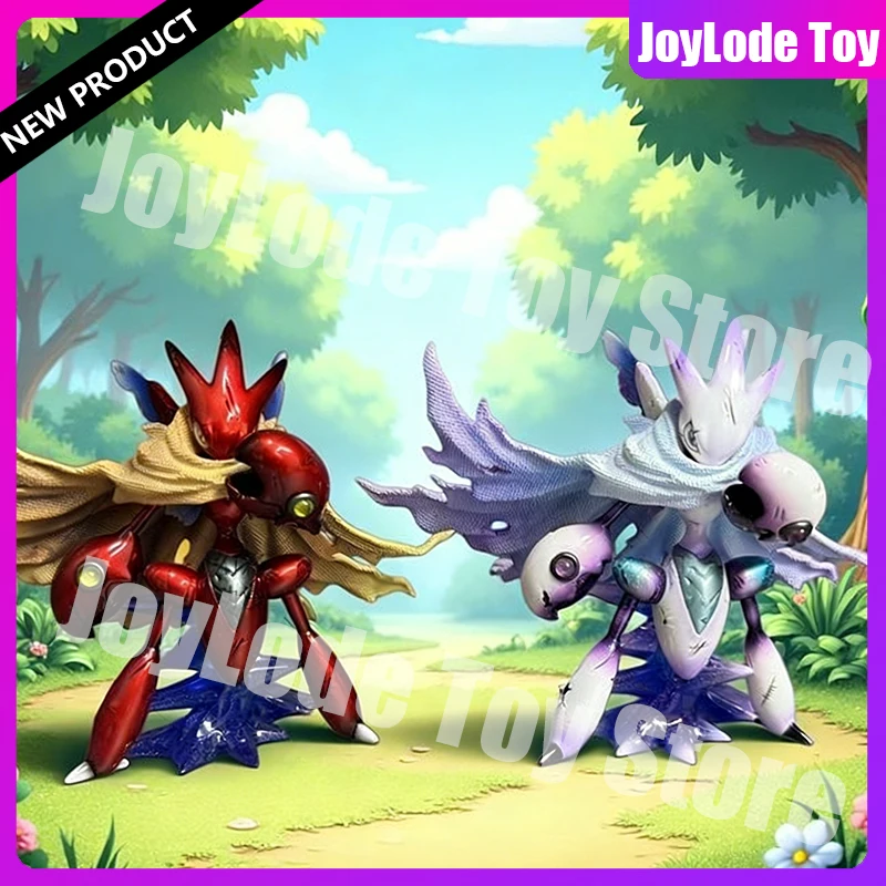 

New PKM Scizor Figure Cloak Scizor Anime Figures PVC Statue 2 Colors Desktop Decoration Ornament Collection Model Toys Gifts