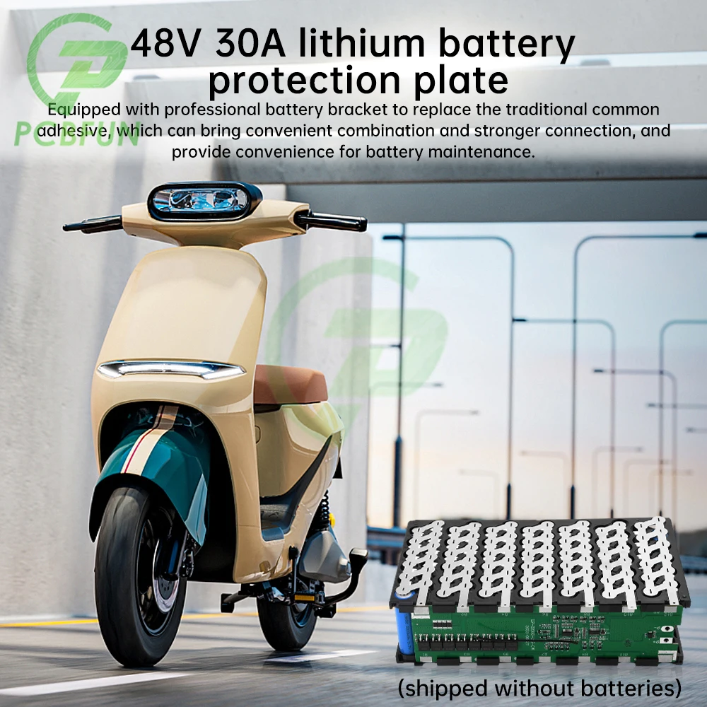 Turmera 13S 48V E-bike Battery Box 13S6P 18650 Holder with Welding Nickel 30A BMS for E-scooter or Electric Bike Battery Use