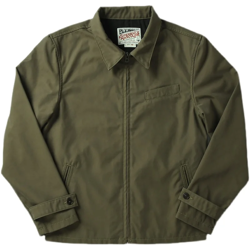 

Men's Ranch Jacket Khaki Green Motorcycle Style Outwear