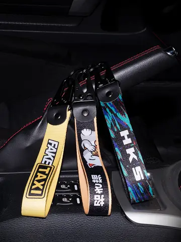 1PCS JDM Key Tag Racing Car Motorcycle Keychain Ring Car Lanyard Key Strap Car Accessories For Fake Taxi HKS Keychain